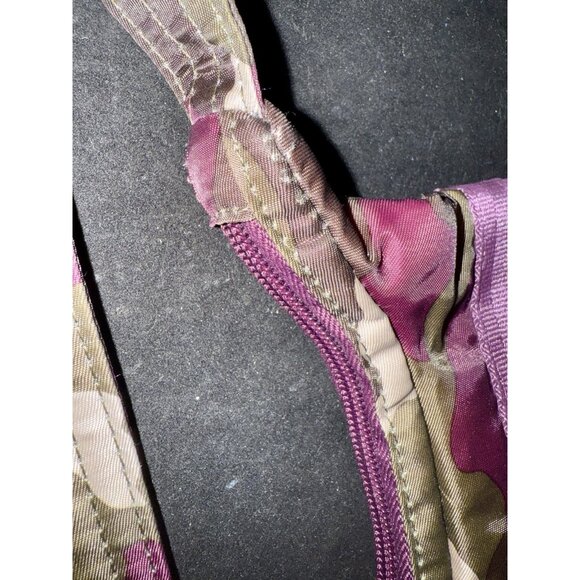 LUG Quilted Travel Convertible Adjustable Crossbody Strap Bag Purple Camouflage - Picture 14 of 14